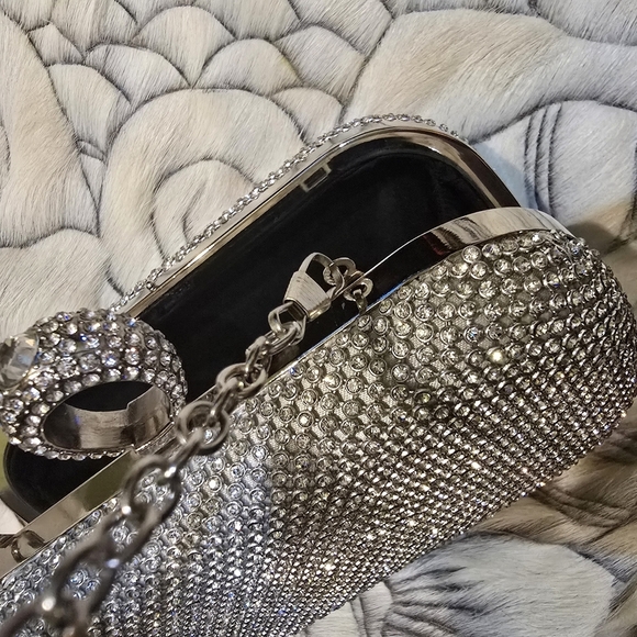 Sparkling Silver Crystal Clutch - Picture 2 of 6